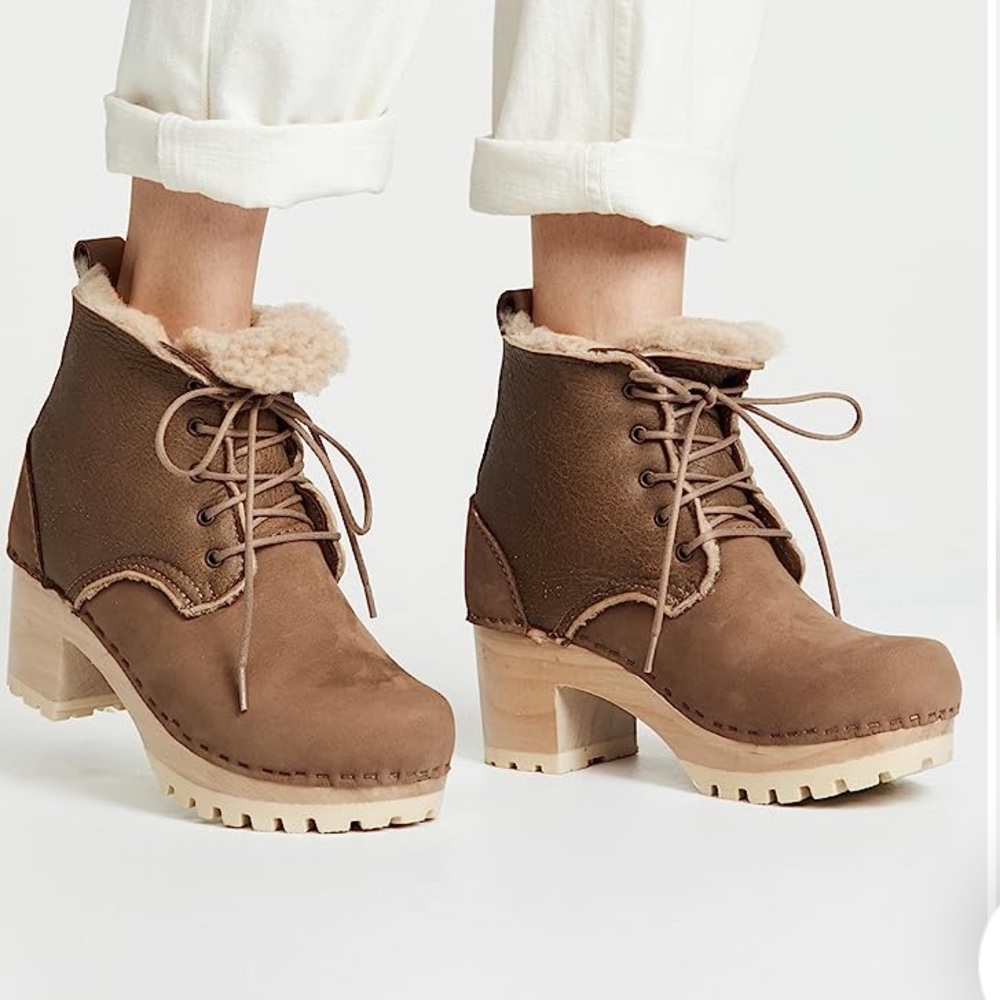 NWOT No. 6 Lander Lace Up Shearling Booties